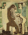 Takis Marthas, Composition, 1961, acrylic on hardboard, 50 x 40 cm