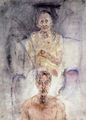 Chronis Botsoglou, Tribute to Bouzianis, 1986, watercolor, 105 x 75 cm