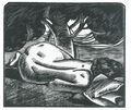 Angelos Theodoropoulos, Nude, 1927, woodcut, 13 x 15 cm