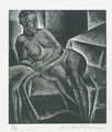 Angelos Theodoropoulos, Nude, 1931, woodcut, 20.5 x 17.8 cm