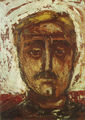Nikos Kessanlis, Man from Hydra, 1953, encaustic on wood, 30 x 22 cm