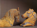 Dimitris Kalamaras, Horse heads, 1993, enameled ceramic
