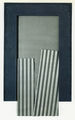 Michalis Katzourakis, P.7.A, 1993, acrylic and mixed media on canvas, plywood, corrugated steel plates, 227 x 135 cm
