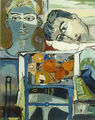 Νίκος Σαχίνης, Ο ύπνος, 1985, μικτή τεχνική, 143 x 112 εκ.