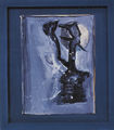Vasso Kyriaki, Gray figure, 1989, acrylic on canvas and wood, 78 x 67.5 cm