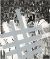Μιχάλης Αρφαράς, Πίσω από τον Φράχτη, 1993, επιπεδοτυπία (λιθογραφία), διατυπία (μεταξοτυπία), 63 x 53 εκ., αντίτυπα 5