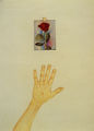 Γιάννης Ψυχοπαίδης, Αυτοπροσωπογραφία, 1975, χρωματιστά μολύβια, 70 x 50 εκ.
