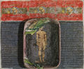 Γιάννης Ψυχοπαίδης, Το γράμμα που δεν έφτασε, 1981, μικτά υλικά, 26 x 30 εκ.