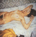 Γιάννης Ψυχοπαίδης, Γυμνό στο κρεβάτι, 1982, χρωματιστά μολύβια, 90 x 73 εκ.