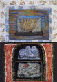 Γιάννης Ψυχοπαίδης, Γράμμα από τις Βρυξέλλες, 1990, μικτά υλικά, 55 x 40 εκ.