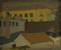 Assadour Baharian, Corfu Prison, 1959, oil on canvas, 38 x 46 cm