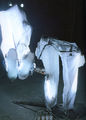 George Lappas, Siamese ghost, 1997, steel, lights, plastic membrane, motors, 2.20 x 3.00 x 1.85 m