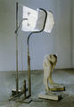 George Lappas, Woman, 1996, aluminum, iron, lights, PVC, 2.20 x 1.20 x 0.80 m