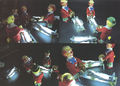 George Lappas, Emergency case, 2005, toys, aluminum, lights, 100 x 50 x 25 cm