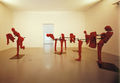 Reallocations, 1992, aluminum, iron, cloth, τhree figures with movable parts each extending to an area of 3.00 x 3.00 m