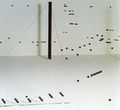 George Lappas, Abaccus, 1983, wooden spheres, iron, thread, 7.00 x 10.00 x 12.00 m