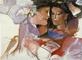 Δημήτρης Μυταράς, Ζευγάρι, 1989, ακρυλικό, 70 x 100 εκ.