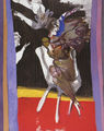 Δημήτρης Μυταράς, Σκηνή από το φανταστικό θέατρο. Το Μυστικό, 20-4-1994, ακρυλικό, 220 x 190 εκ.