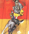 Δημήτρης Μυταράς, Γυναίκα και σκύλος, 1994, ακρυλικό, 220 x 190 εκ.