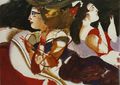 Δημήτρης Μυταράς, Δύο γυναίκες, 1985, ακρυλικό, 70 x 100 εκ.