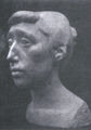Memos Makris, Portrait of the painter Zizi Makris, 1948, stone, height 40 cm
