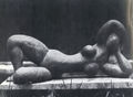 Memos Makris, Woman lying, 1966, hammered lead, 40 x 100 cm