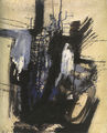 Bia Davou, Composition, 1960, oil on burlap