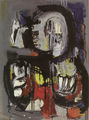 Bia Davou, Circular forms, 1967, oil on canvas