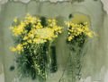 Giorgos Varlamos, Yellow wildflowers, 1980, acrylic on canvas, 76 x 102 cm