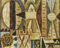 Nikos Hadjikyriakos-Ghika, Studio in Hydra, 1960, oil on canvas, 26 x 36 cm