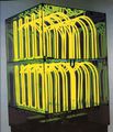 Chryssa, Marilyn, 1967, neon sculpture (yellow) in plexiglas box, 110 x 74 x 74 cm