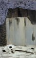 Σωτήρης Σόρογκας, Ερείπιο με χιόνι, 1966, ακρυλικό σε μουσαμά, 56 x 33 εκ.