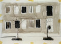 Σωτήρης Σόρογκας, Προσφυγικό σπίτι, 1966, σινική μελάνη σε χαρτί, 21 x 28 εκ.