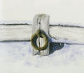 Σωτήρης Σόρογκας, Δέστρα βάρκας, 2008, ακρυλικό και κάρβουνο σε μουσαμά, 150 x 150 εκ.