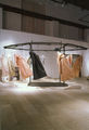 Maria Loizidou, Monument for the dead, 2000, installation in motion, metal, fabric, 500 x 250 x 250 cm