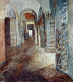 Marilena Zamboura, Corridor, 1988, oil on canvas, 170 x 150 cm