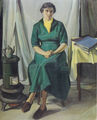 Dimitris Perdikidis, Portrait of Sofia Perdikidis, Athens 1950, oil on canvas, 106 x 87 cm