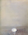 Christos Bokoros, A dish of milk, 1988, oil on canvas, 150 x 120 cm