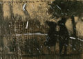 Νίκος Χουλιαράς, Χωρίς τίτλο, 2002, σινική μελάνη, υδρόχρωμα και ακρυλικό σε χαρτόνι συσκευασίας, 19 x 27 εκ.