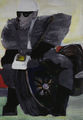 Makis Theofylaktopoulos, Motorcyclist, 1966, oil on canvas, 115 x 80 cm