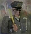 Makis Theofylaktopoulos, Policeman, 1966, oil on canvas, 86 x 79 cm