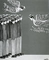 Yannis Gaïtis, Pigeons, 1981, oil on canvas, 35 x 25 cm