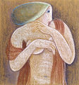 Αργυρώ Καρύμπακα, Από τη σειρά "Γυναίκες", 1980, παστέλ, 70 x 70 εκ.
