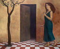 Nikos Angelidis, Promenade, 1987, oil on canvas, 100 x 120 cm