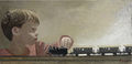 Marilitsa Vlachaki, Achilleas as railway station master, 2006, mixed media, 25 x 50 cm