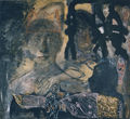 Maria Giannakaki, Composition with faces and fish, 1990 mixed media