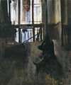 Giorgos Rorris, Woman sitting on the floor, 1991-92, oil on canvas, 180 x 150 cm