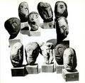 Theodoros Papagiannis, Heads, 1971, Aegina stones slightly coloured
