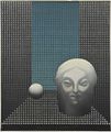 Γιάννης Μαλτέζος, Μορφή, 1974, ακρυλικό, αερογράφος, ανάγλυφο καλούπι σε μουσαμά, 54 x 64,5 εκ.