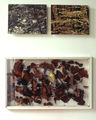 Βαλέριος Καλούτσης, Δάσος 3, σειρά Naturmatic, Παρίσι1976, φωτογραφία, φύλλα, πουλί ταριχευμένο, πλεξιγκλάς, 100 x 79 εκ.